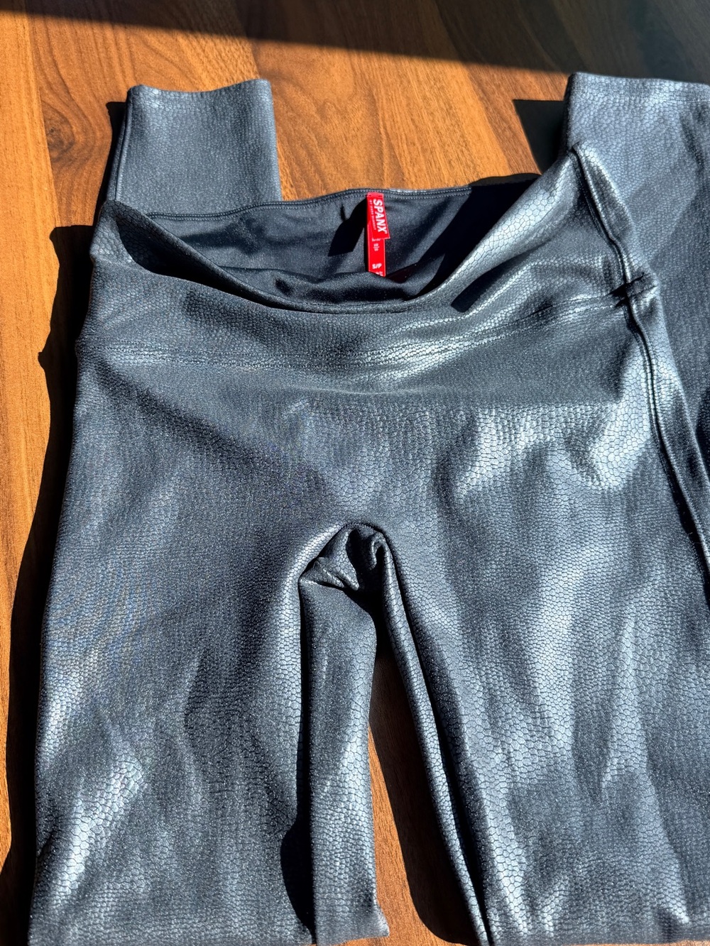 SPANX Matte Faux Leather Leggings in Black